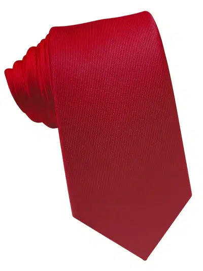 Corbata de seda roja estrecha