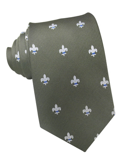 Corbata de seda verde caqui